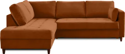 Image de Lisa Design Anna - canapé d'angle gauche - 5 places - convertible - en velours , Rouille