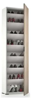 Produktbild von Mehrzweckschrank mit 1 Tür Dbartolome, Mehrzweckschrank mit 1 Tür, Schuhregal mit Regalen, 100 % Italy, 50x30h182 cm, Eiche