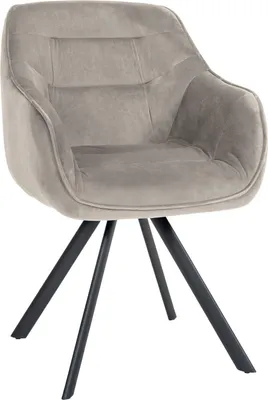Produktbild von Esszimmerstuhl, grauer Samtstuhl – ergonomische Rückenlehne, wartungsfreundliches Design