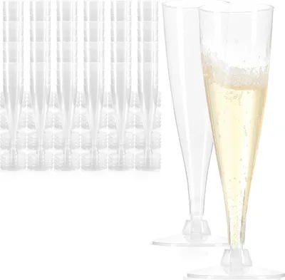 Produktbild von com-four® 96x Mehrweg Sektglas - transparente, stapelbare Kunststoff-Sektkelche