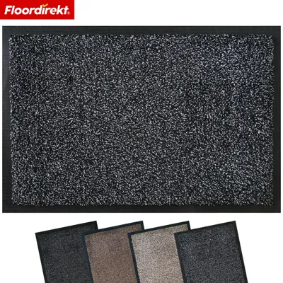 Produktbild von Schmutzfangmatte Karat waschbar, rutschfeste Sauberlaufmatte aus Baumwolle, Anthrazit 50x80 cm