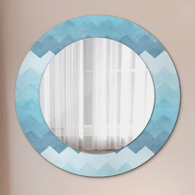 Produktbild von Ø60cm Modern Spiegel - Wandspiegel Wandmontage- Schlafzimmer - Chevron Muster