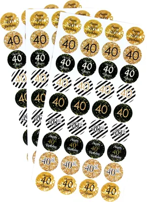 Produktbild von Oblique Unique 40. Geburtstag Sticker Jubiläum Deko Aufkleber 108 Stk. Geschenk Dekoration Party Geburtstagsdeko