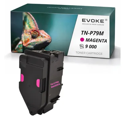 Image de Cartouche de toner compatible Evoke pour l'imprimante Konica Minolta TNP-79M TNP79, couleur magenta, rendement de 9 000 pages, compatible avec les modèles Bizhub C3350i et C4050i