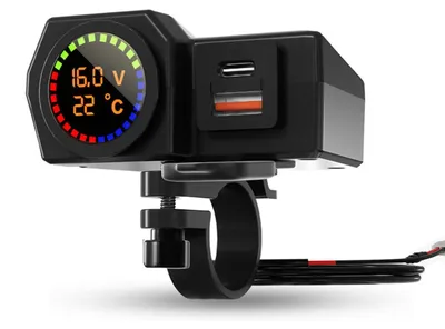 Motorrad USB-Lader, wasserdicht, 5V 3,4A USB + 3A Type-C