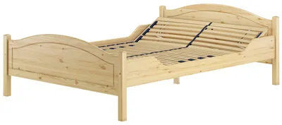 Produktbild von Doppelbett 140x200 Kieferbett Massivholz Ehebett Französisches Bett V-60.30-14Federholzrahmen inkl.