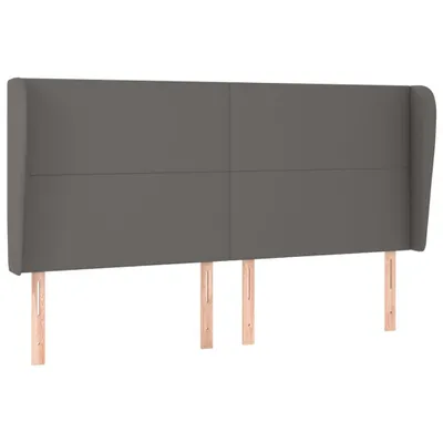 Produktbild von vidaXL Kopfteil mit Ohren Grau 203x23x118/128 cm Kunstleder