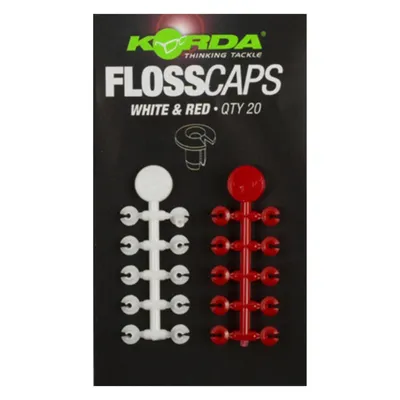 Produktbild von Korda Floss Caps - 10 Boiliestopper, Farbe:White/Red
