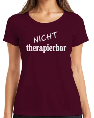 Immagine prodotto di T-shirt da donna Untreatable, borgogna, L, con un divertente detto sarcastico