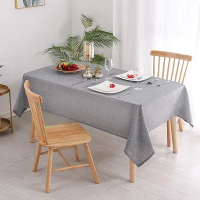 Immagine prodotto di Tovaglia rettangolare grigia impermeabile 160x320 cm con motivo floreale