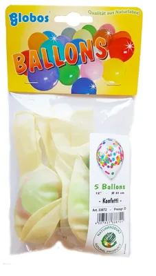 Produktbild von 5er Set Transparente Luftballons mit Konfetti