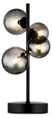 Produktbild von LED Tischleuchte, Metall, schwarz, Glas, rauch, Kugeln