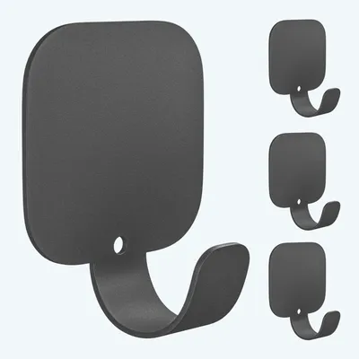 Produktbild von Mai & Mai Kleiderhaken 4 Stück, Garderobenhaken ohne bohren aus Aluminiumlegierung, Wandhaken 40x40mm Grau Stalo-15