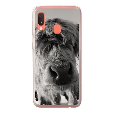Produktbild von MuchoWow® Handyhülle Schutzhülle Hülle für Samsung Galaxy A20e Schottischer Highlander - Schwarz - Weiß - Tiere Silikon Softcase Handy Hülle - Abdeckung