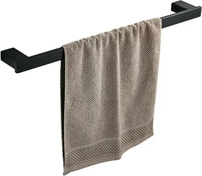 Produktbild von Handtuchhalter zur Wandmontage, aus Edelstahl SUS 304, Einzelhandtuchstange, 61 cm, Schwarz
