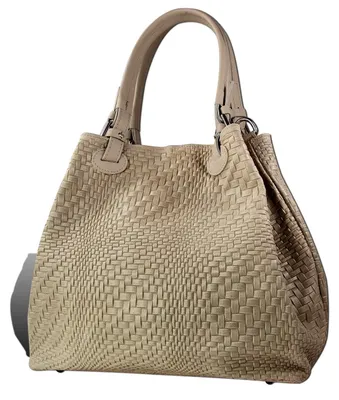 Immagine prodotto di Borsetta taupe beige marrone Toscanto astratto motivo intrecciato pelle D2OTT163HN
