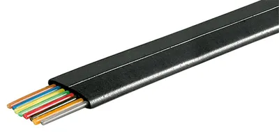 Produktbild von goobay Telefonflachkabel 8 adrig schwarz 100 m