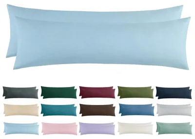 Produktbild von Kissenbezug 40x145 cm, 2er-Set - Kissenbezug für Seitenschläfer, 40 x 145 cm, hellblau mit Reißverschluss, aus weicher Mikrofaser, .