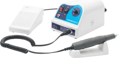 Image de Micromoteur pour bijoux - Appareil de laboratoire - Moteur 80 W, pièce à main 60 W - 0-45 000 tr/min - Pince de serrage 2,35 mm - 220 V - Pour le polissage et la gravure - Blanc