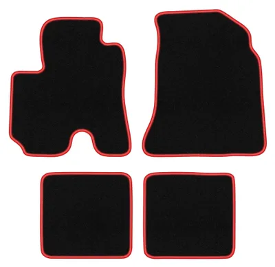 Productafbeelding van Velours automatten voor Toyota RAV4 II FL 2003-2005 – 4-delig, zwart/rood, op maat – Wielganizator CARLUX