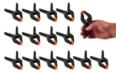 Produktbild von 15er-Set Federzwingen Leimzwinge Klemmzwinge Schraubzwinge Kantenzwinge 115mm