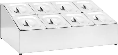 Image de vidaXL Support Gastronorm avec 8 récipients GN 1/6 Acier inoxydable