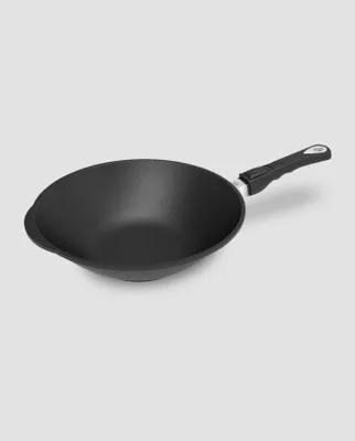 Zdjęcie produktu dla Patelnia głęboka wok AMT Gastroguss z powłoką nieprzywierającą (non-stick) 32cm BEZ INDUKCJI