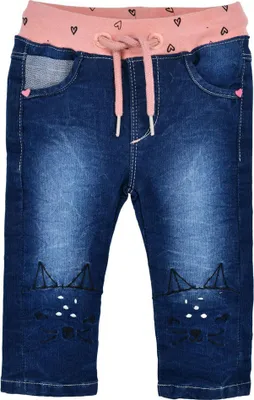 Produktbild von BONDI Baby Mädchen Jeans "Katze" 86656 | Blue denim Größe: 68
