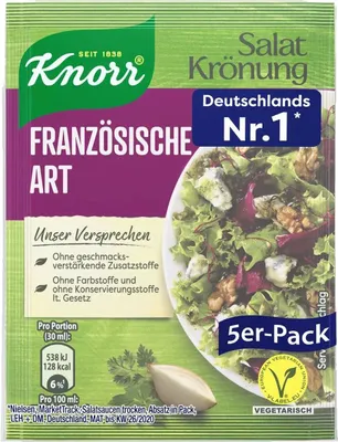 Image de Knorr Salatkrönung vinaigrette claire à la française 5 x 8 g, lot de 5