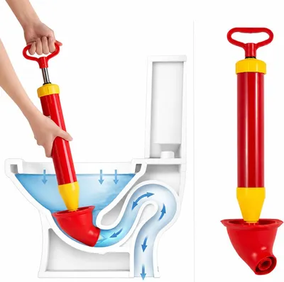 Imagen del producto de Desatascador con alta capacidad de succión, con ventosa de goma flexible, para desagües y sanitarios