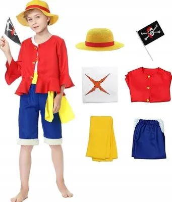Produktbild von Kinder Kostüm Monkey D. Ruffy Anime Outfit Größe 128