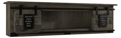 Produktbild von MASSIVMOEBEL24.DE Wandregal Mango 130x25x35 grau lackiert RAILWAY #265