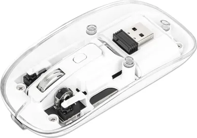 Obrázek produktu pro Manhattan 190275, Pro praváky i leváky, Optický, RF bezdrátový, 1600 DPI, Průhledná, Bílá