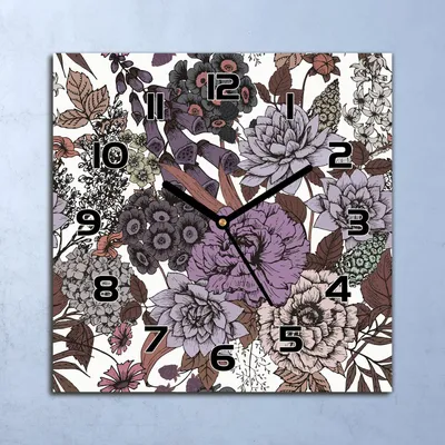 Produktbild von Wanduhr Echt-Glas-Küchenuhr Mysteriengarten Quarz Lautlos 30x30 Deko Bilder