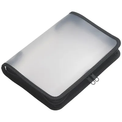 Produktbild von FolderSys Reißverschlussbeutel transparent/schwarz 0,5 mm, 1 St.