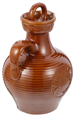 Keramik-Wijnkan, braun, 500 ml, mit Deckel, 17x12x7 cm