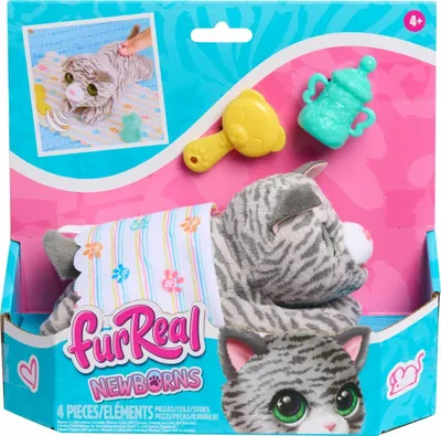 Produktbild von FurReal Friends furReal Newborns interaktive Plüschtiere (13 cm) mit Bewegungs- und Soundfunktion (Kätzchen oder Hündchen) (sort.)