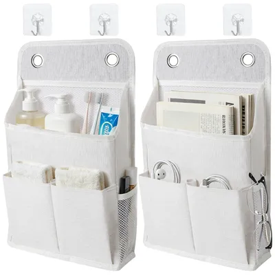 Image de Organisateur mural suspendu - Pochette de rangement - 36 x 22 x 10 cm - Avec 4 crochets