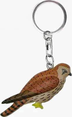 Produktbild von Schlüsselanhänger Falke, Holz Anhänger, Schlüsselring Glücksbringer Tier, Vogel Greifvogel