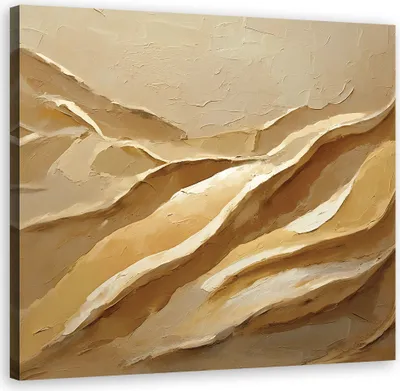 Produktbild von Leinwandbild Boho abstrakte Textur 50x50 Feeby Beige bild für die wand bereit zum aufhängen
