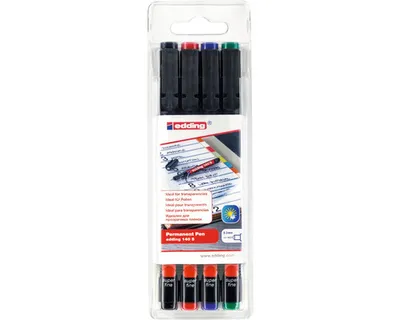 Obrázek produktu pro Edding 4-140001, Černá, Extra jemný, Černá, Plast, Kulatý, Kov