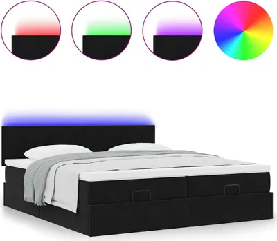 Obrázok produktu pre Osmanský rám postele s matracmi čierna 180x200 cm zamat
