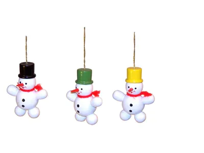 Produktbild von Christbaumschmuck Schneemann, 3 Stück (5cm) von Zenker Volkskunst