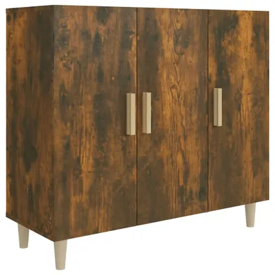 Imagen del producto de Aparador de madera de ingeniería roble ahumado 90x34x80 cm