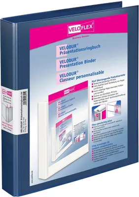 Produktbild von 10 VELOFLEX VELODUR® Präsentationsringbücher 4-Ringe blau 4,0 cm DIN A4