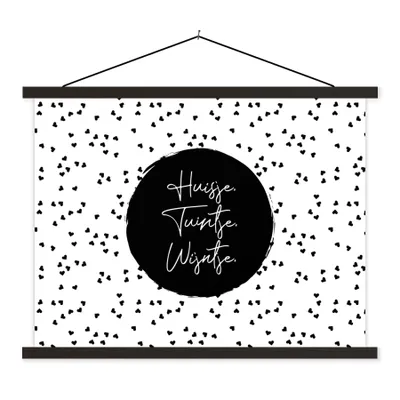 Produktbild von MuchoWow® Textilposter Zitate - Cottage. Garten. Wein. - Wein - Text 150x113 cm mit holzfarbenen Rahmen - Poster