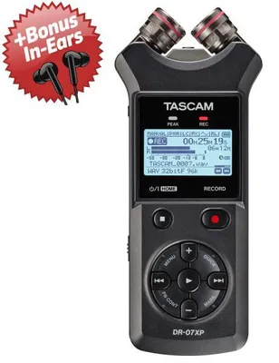 Obrázek produktu pro Záznamník Tascam DR-07XP + sluchátka do uší jako bonus