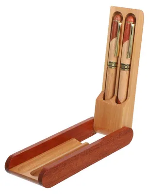 Produktbild von Holz Schreibset mit Füllfederhalter und Kugelschreiber, Palisander Holzbox Geschenkset