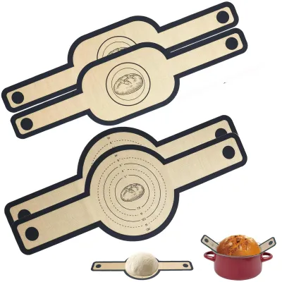 4er-Set Silikon-Backmatten für Dutch Oven, antihaftbeschichtet, 56x21 cm