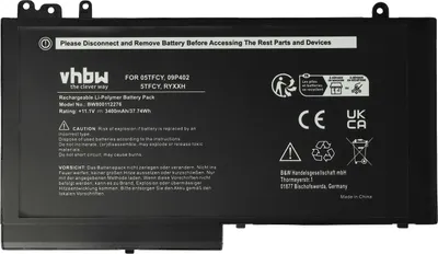 Produktbild von vhbw Akku Ersatz für Dell 451-BBUK, NGGX5, 53VJ6, 5TFCY, 451-BBUL, 451-BBUM, JY8DF, NCVW8, 954DF, JY8D6 für Notebook (3400 mAh, 11,1 V, Li-Polymer)
